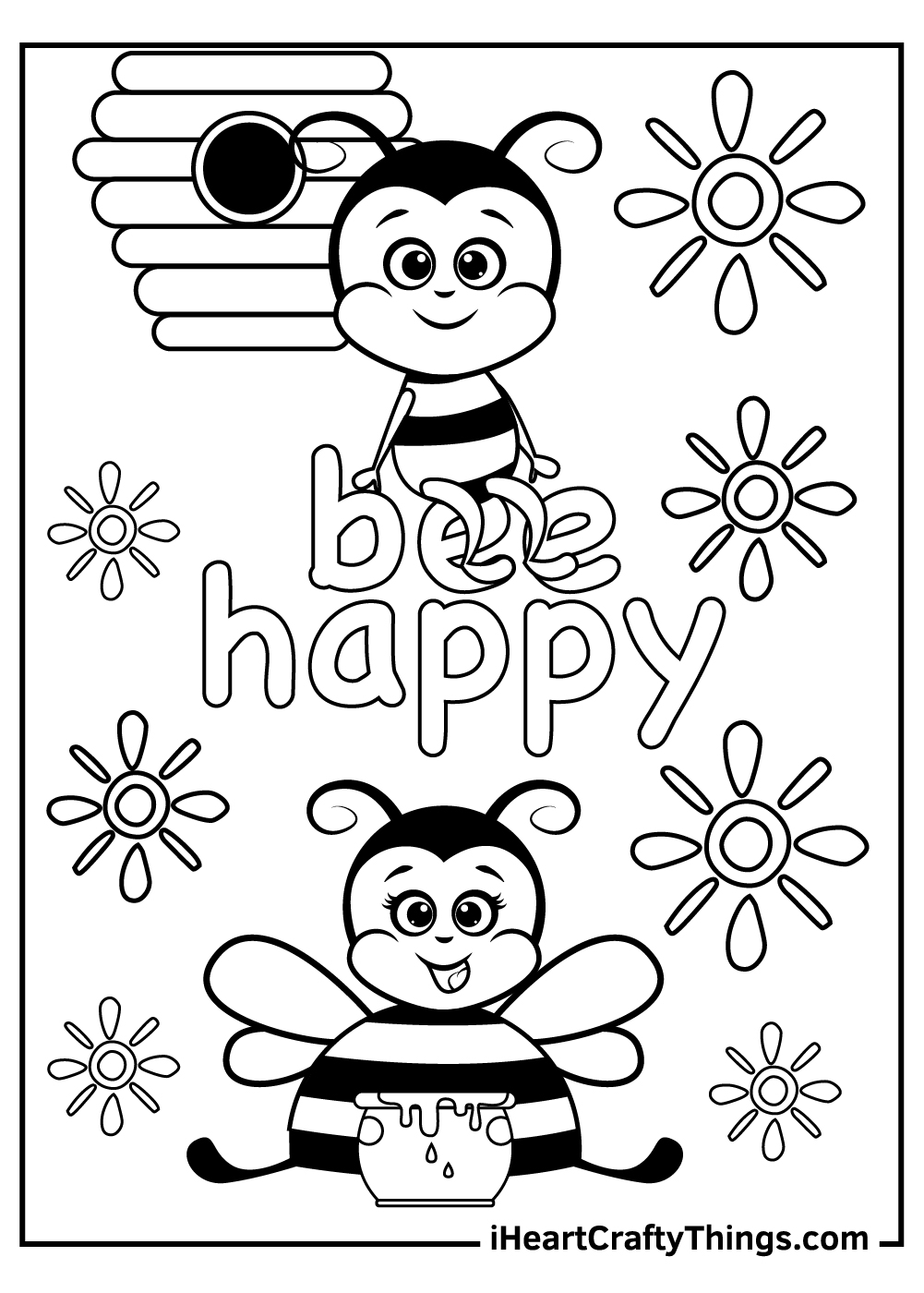 Printable Bee Coloring Pages
