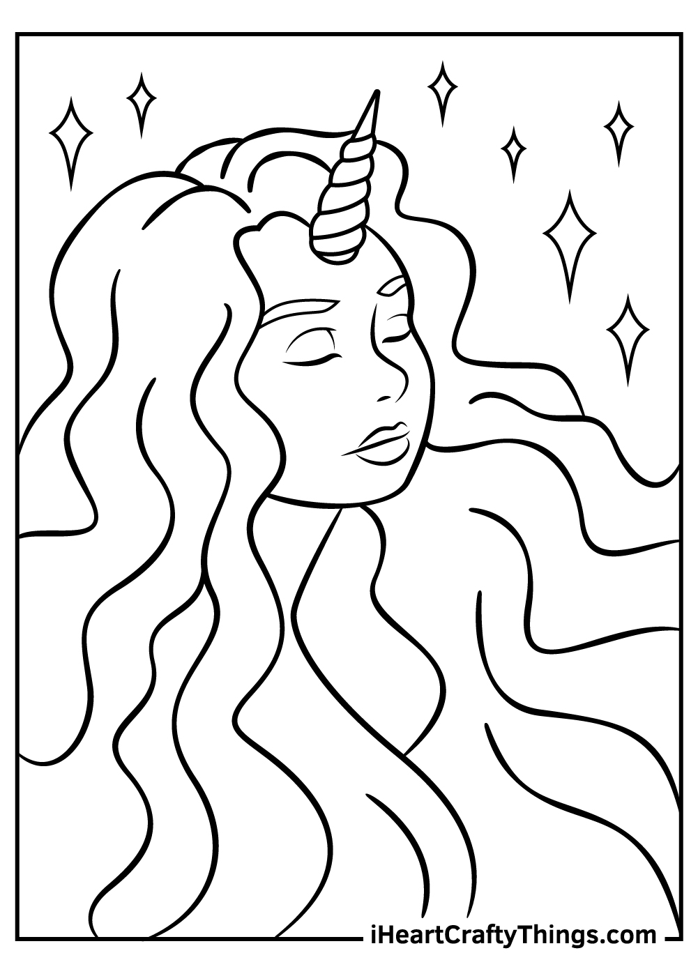 woman <strong>unicorn</strong> fantasy coloring pages free printable