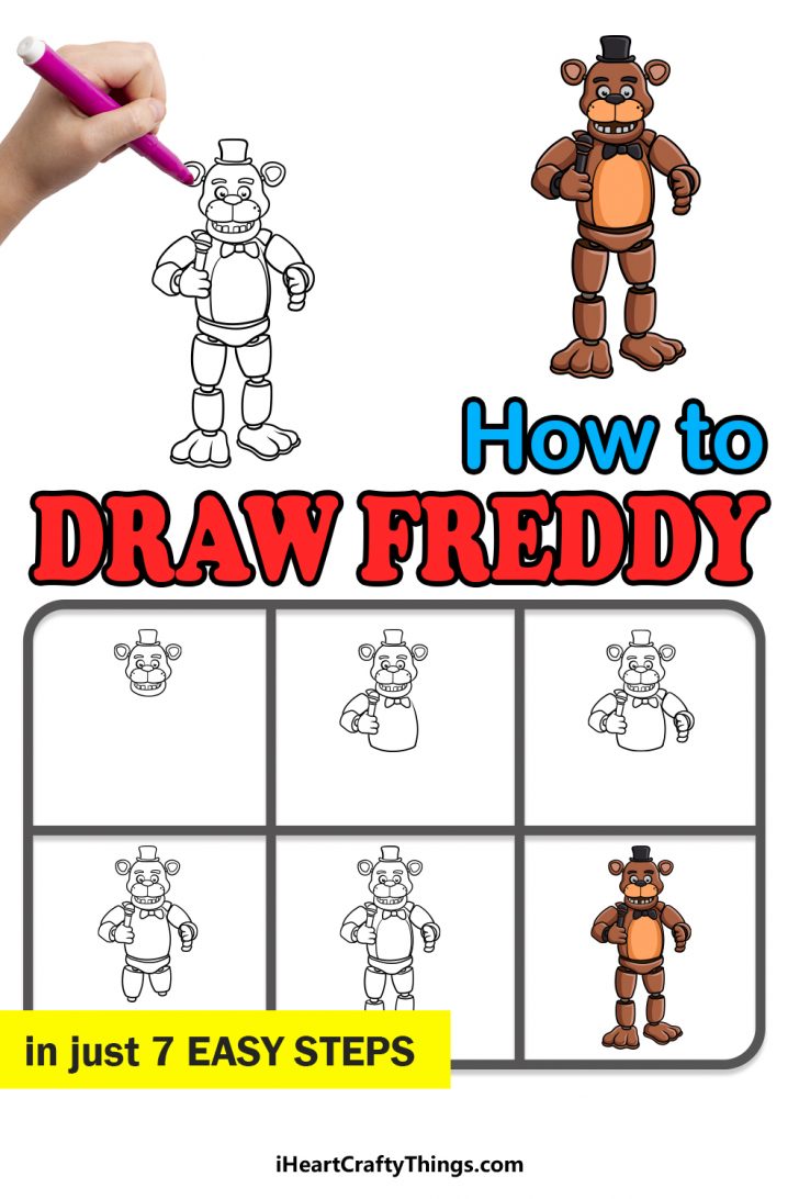 Freddy Fazbear Drawing How To Draw Freddy Fazbear Step By Step