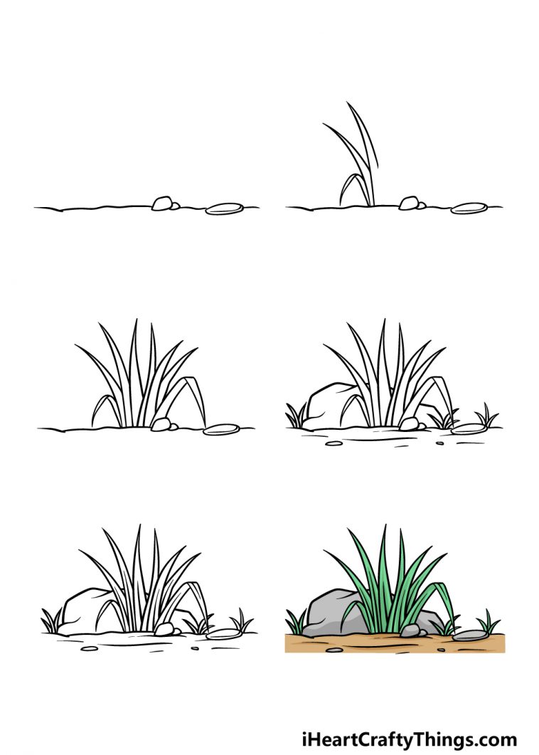 Grass Drawing How To Draw Grass Step By Step