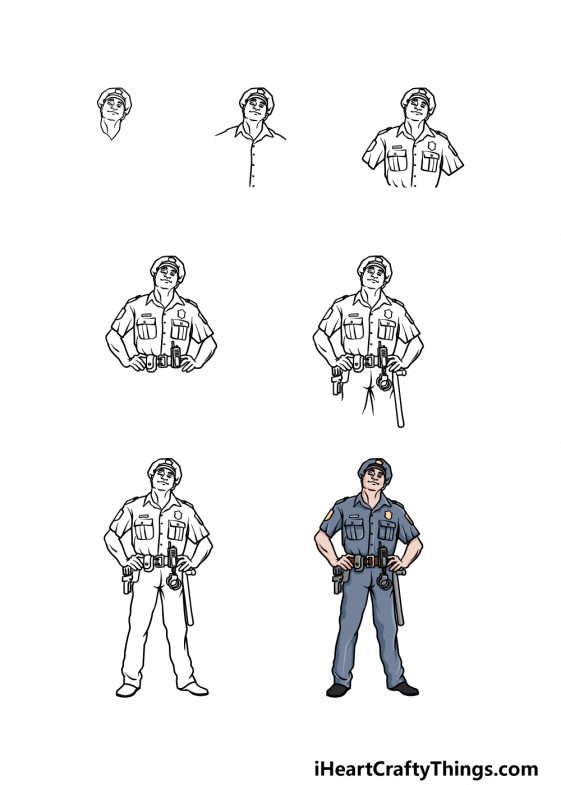 Police Officer Drawing How To Draw A Police Officer Step By Step