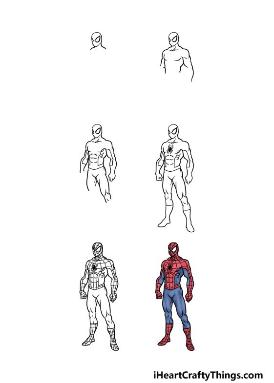 Spiderman Drawing How To Draw Spiderman Step By Step