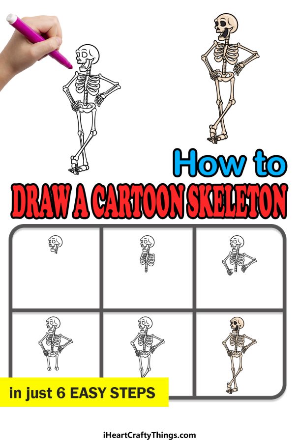 Cartoon Skeleton Drawing How To Draw A Cartoon Skeleton Step By Step