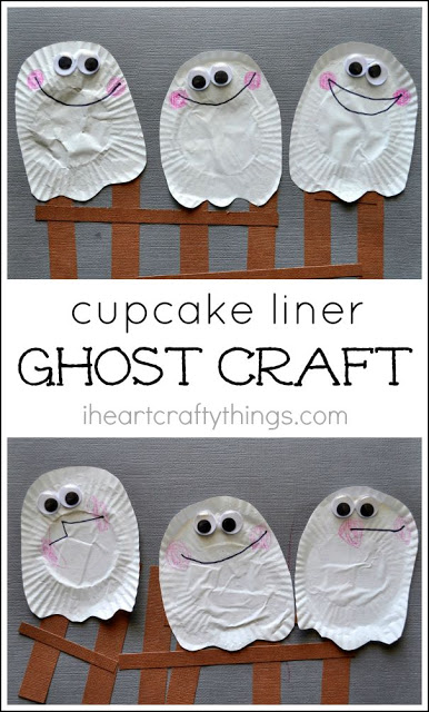 cupcake liner ghost craft