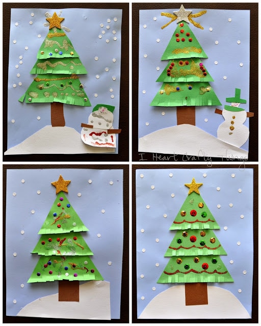Kids Christmas Tree Craft Collage
