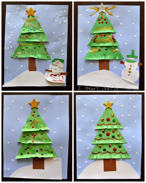 Kids Christmas Tree Craft Collage