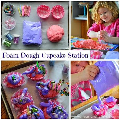 Foam Dough Cupcake Station