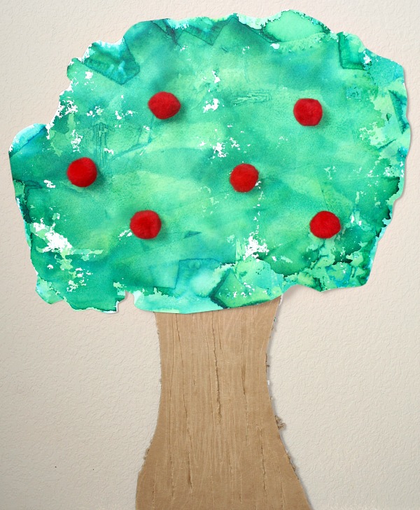 Tissue Paper Art Apple Tree Craft