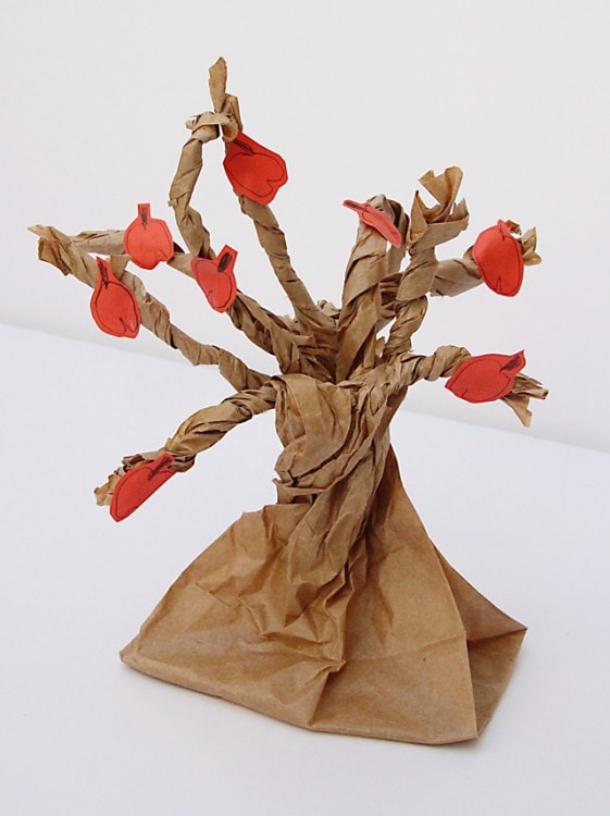 paper bag apple tree