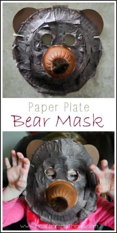 Paper Plate Bear Mask Craft