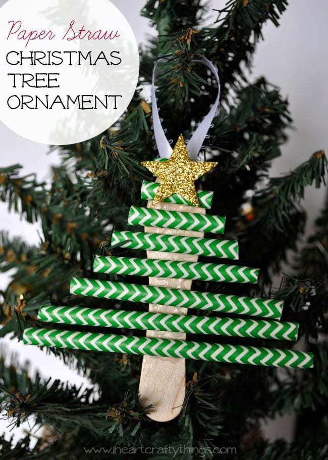 PaperStrawChristmasTreeOrnamentPin 1