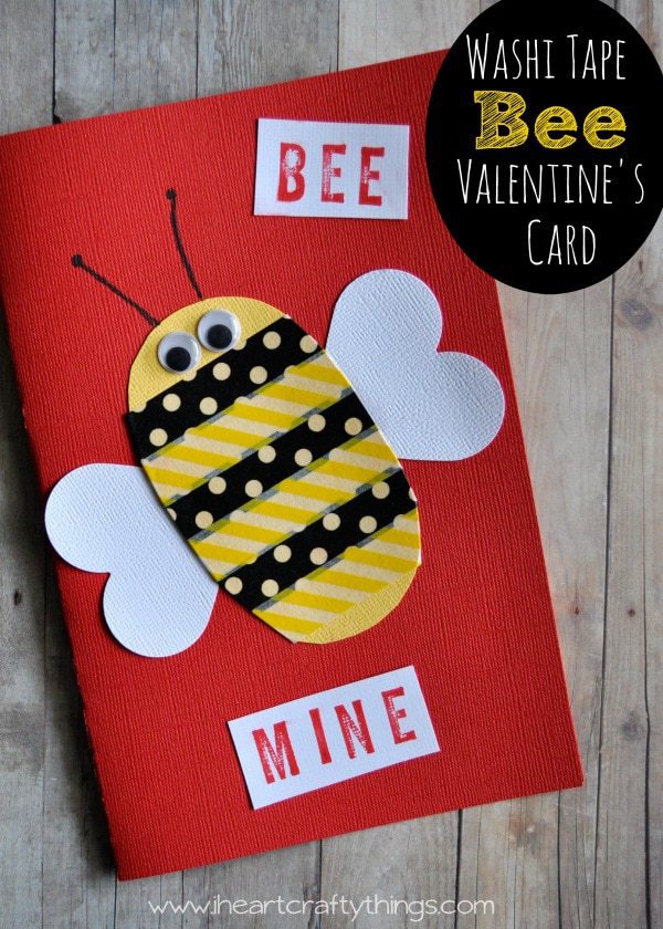 WashiTapeBeeValentinesCard