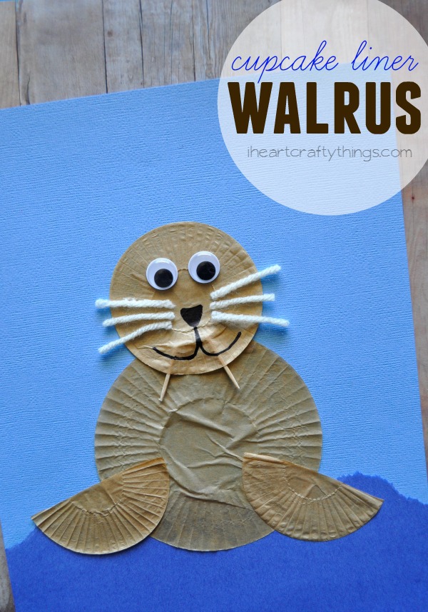 CupcakeLinerWalrusKidsCraftPin