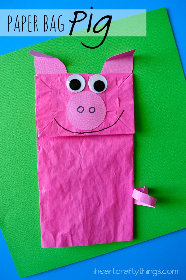 Paper Bag Pig Kids Craft
