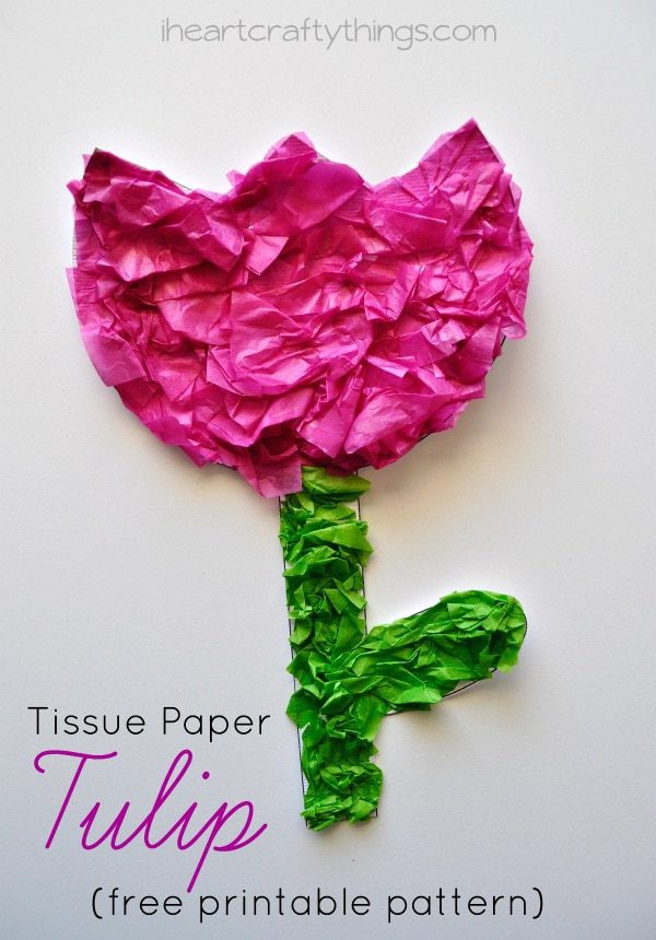 Tissue Paper Tulip Kids Craft