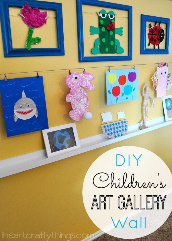 diy kids art gallery wall frog tape 3