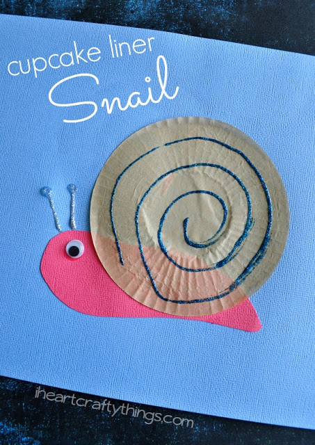 cupcake liner snail kids craft