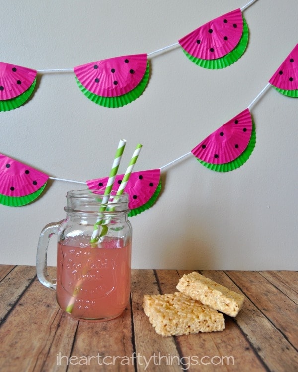 cupcake liner watermelon bunting 1