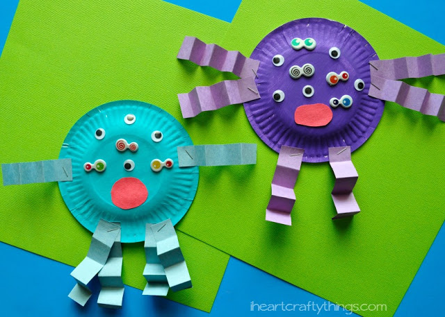 paper plate monster kid craft 1