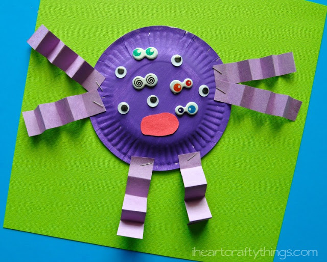 paper plate monster kids craft 3