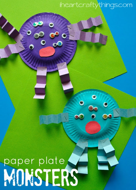 paper plate monster kids craft