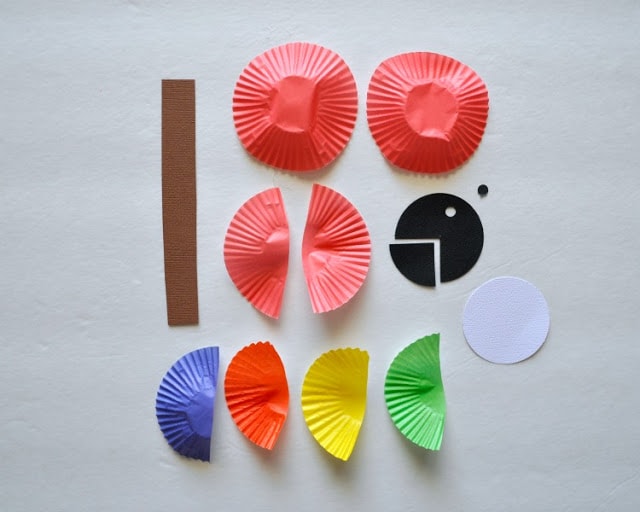 cupcake liner parrot kids craft 5