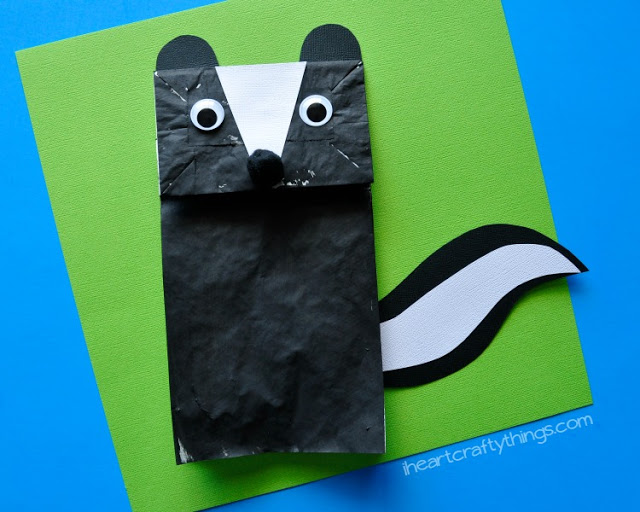 paper bag skunk kids craft 2