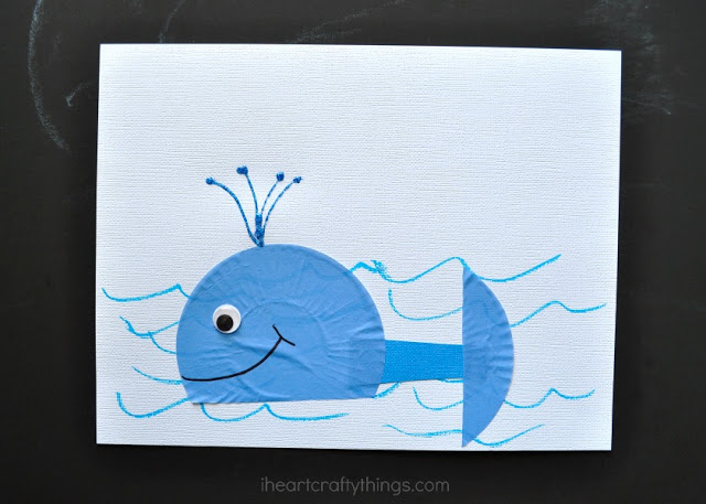 cupcake liner whale kids craft 3