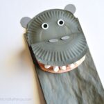 paper bag hippopotamus kids craft 2