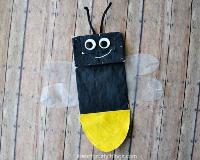 paper bag lightning bug kids craft 3
