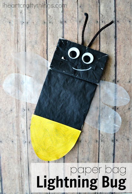 paper bag lightning bug kids craft