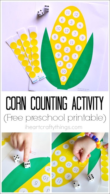 preschool counting corn activity