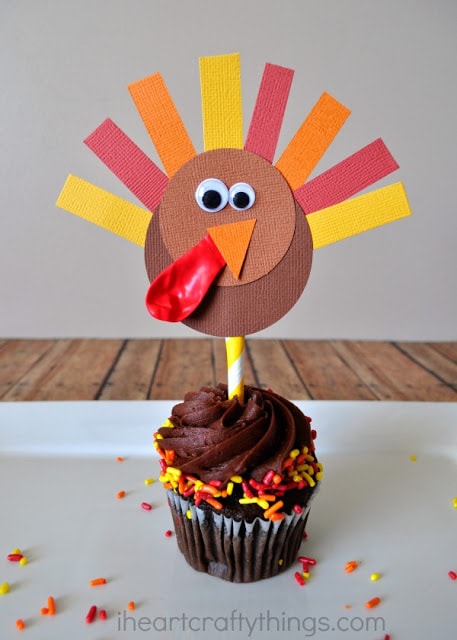 thanksgiving turkey cupcake toppers