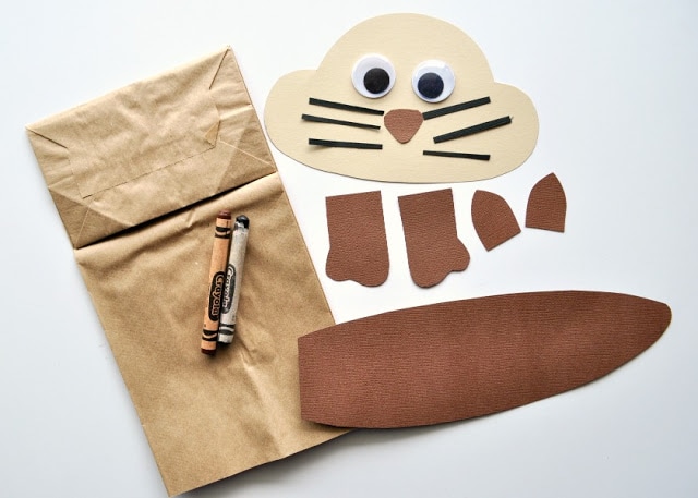 paper bag chipmunk puppet 2