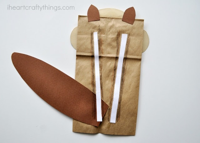 paper bag chipmunk puppet 5