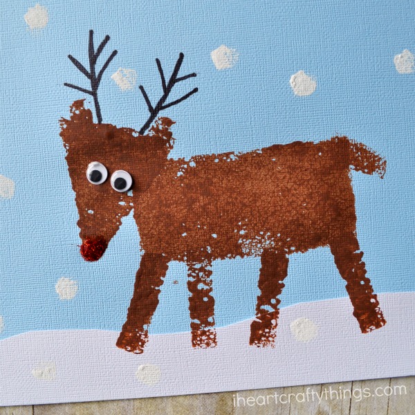 Sponge Painted Reindeer Craft for Kids