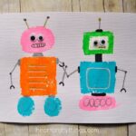 sponge painted shape robots craft 8