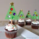 diy christmas tree cupcake toppers 2