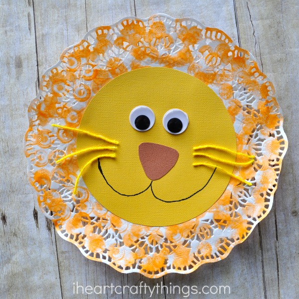 doily lion kids craft 3
