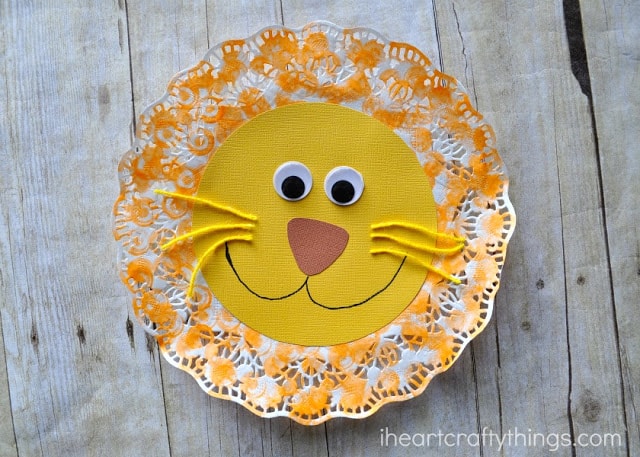 doily lion kids craft 4