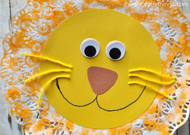 doily lion kids craft 5