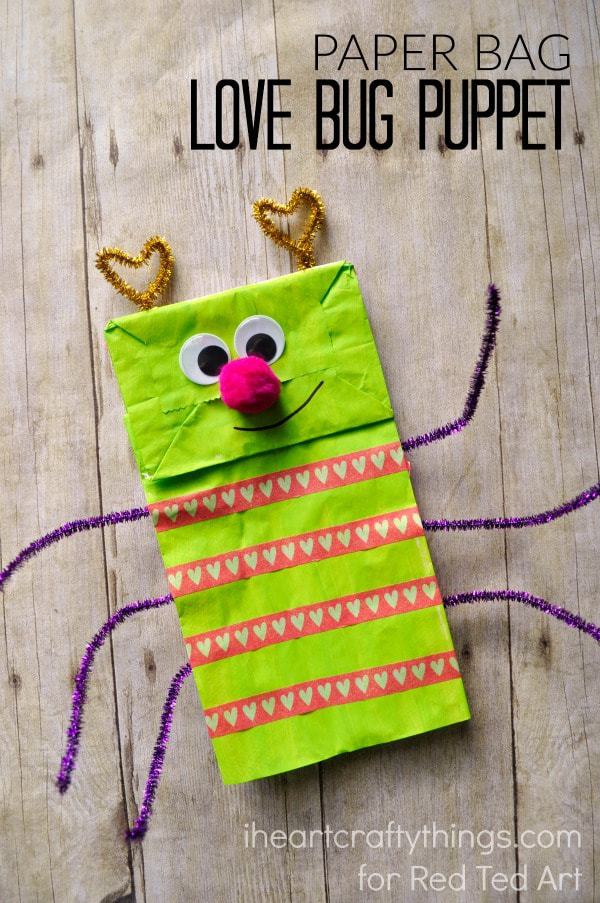 paper bag love bug puppet