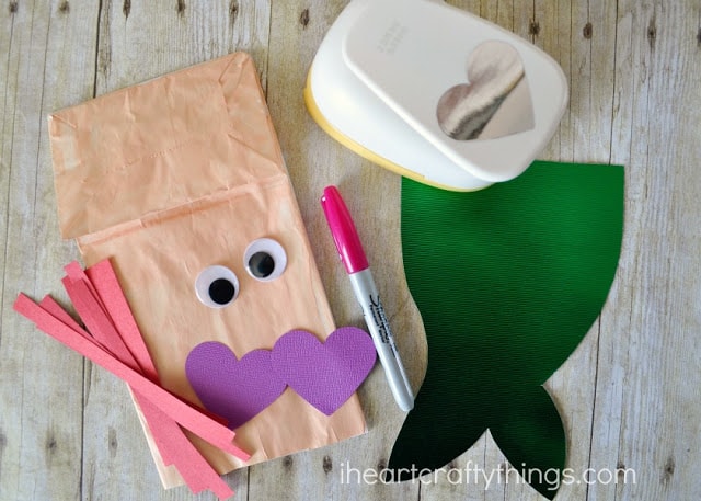 paper bag mermaid kids craft 5