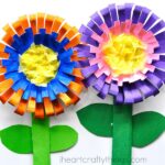 Bright and colorful paper bowl Flower Craft for kids, perfect for a spring kids craft.
