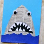 This newspaper shark craft for kids is amazingly simple to make and is great for kids of all ages so it makes a perfect activity for the whole family. Awesome shark week craft, recycled newspaper craft, ocean craft for kids and summer kids craft.