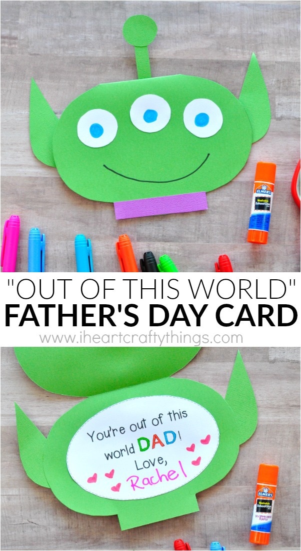 alien kids fathers day card 10