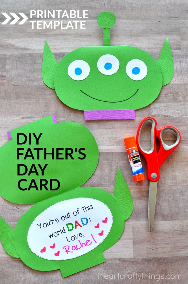 alien kids fathers day card 3