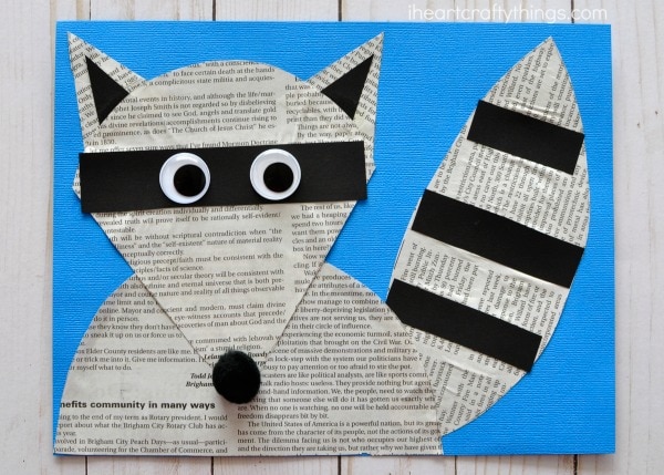 newspaper raccoon craft 2