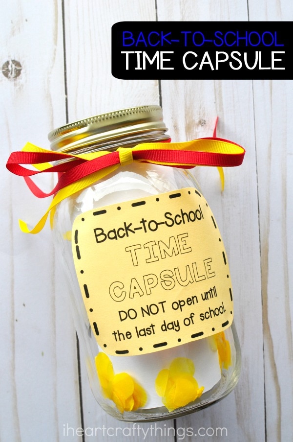 This DIY back-to-school time capsule is a fun way to preserve first day of school memories. Fun back-to-school activities for kids.