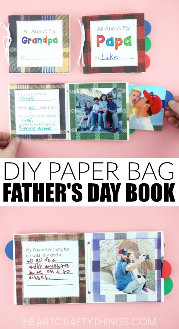 paper bag fathers day book pin